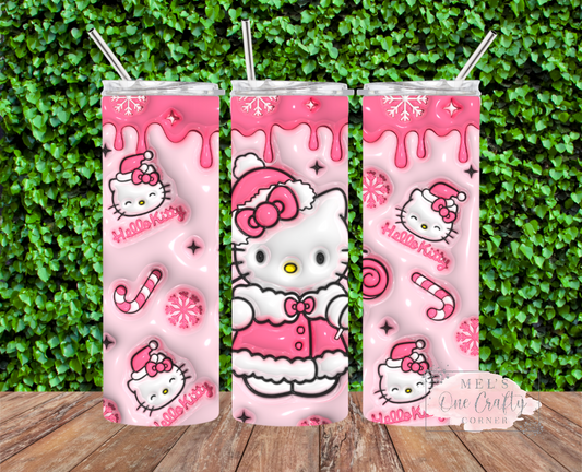 Pink Christmas Cat Tumbler