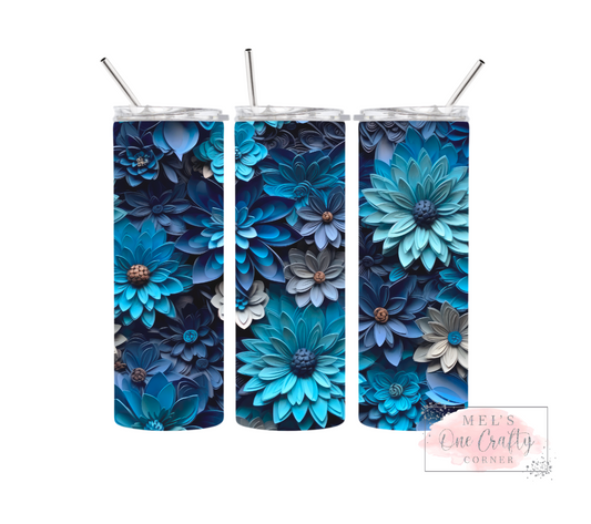 Blue Floral Tumbler