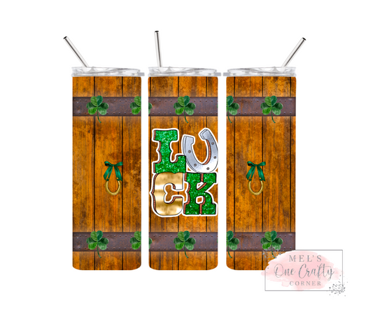 Sublimation Print Tumbler Wrap - Wood Luck