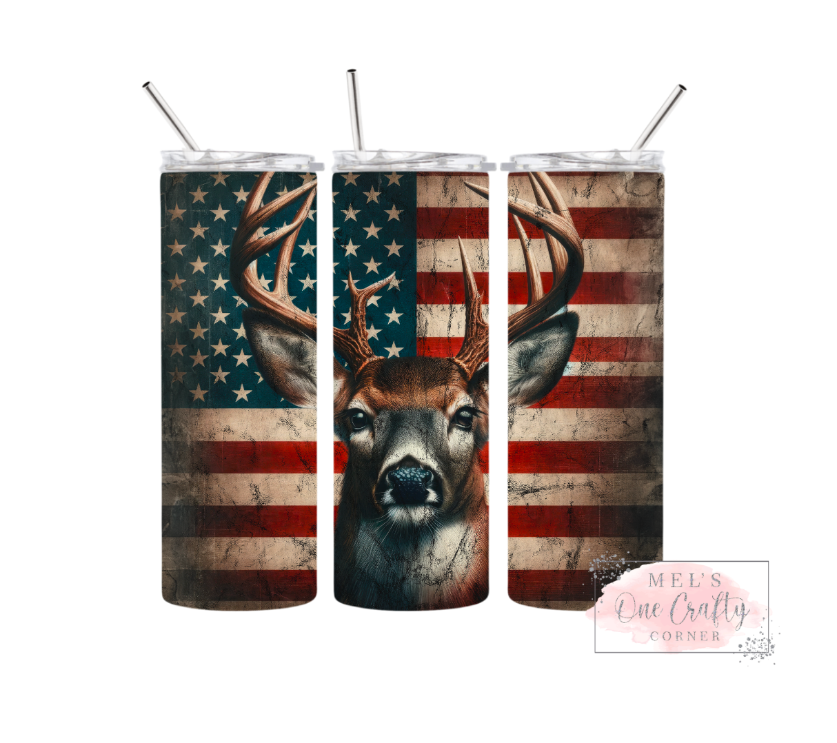 Sublimation Print Tumbler Wrap - American Deer