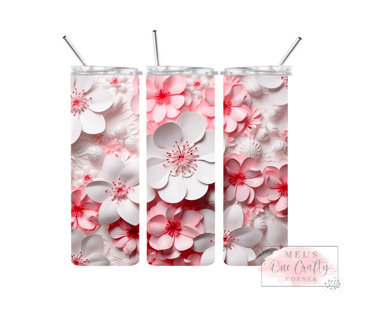 Sublimation Print Tumbler Wrap - Soft Pink Floral