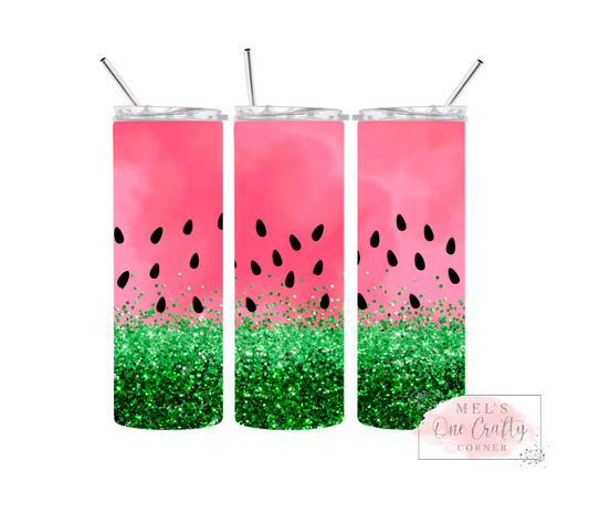 Sublimation Print Tumbler Wrap - Glitter Watermelon