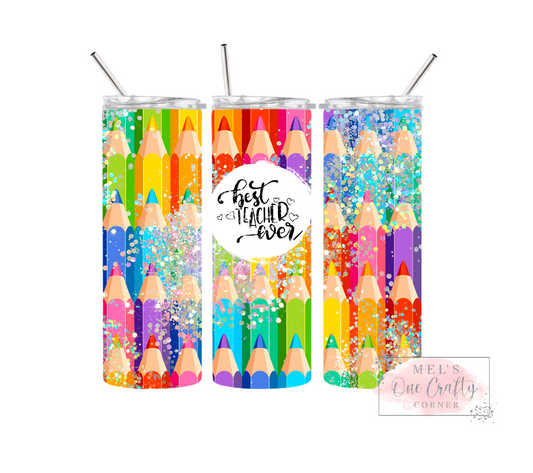 Sublimation Print Tumbler Wrap - Teacher Color Pencils