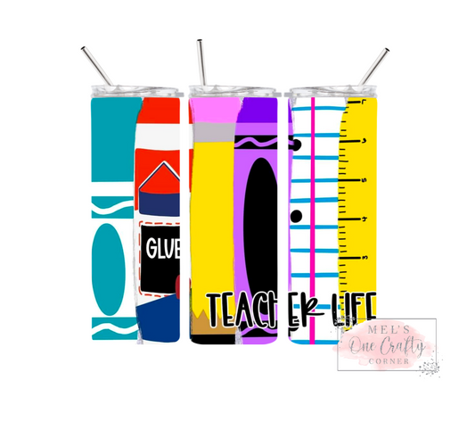 Sublimation Print Tumbler Wrap - Teacher Pencil Life