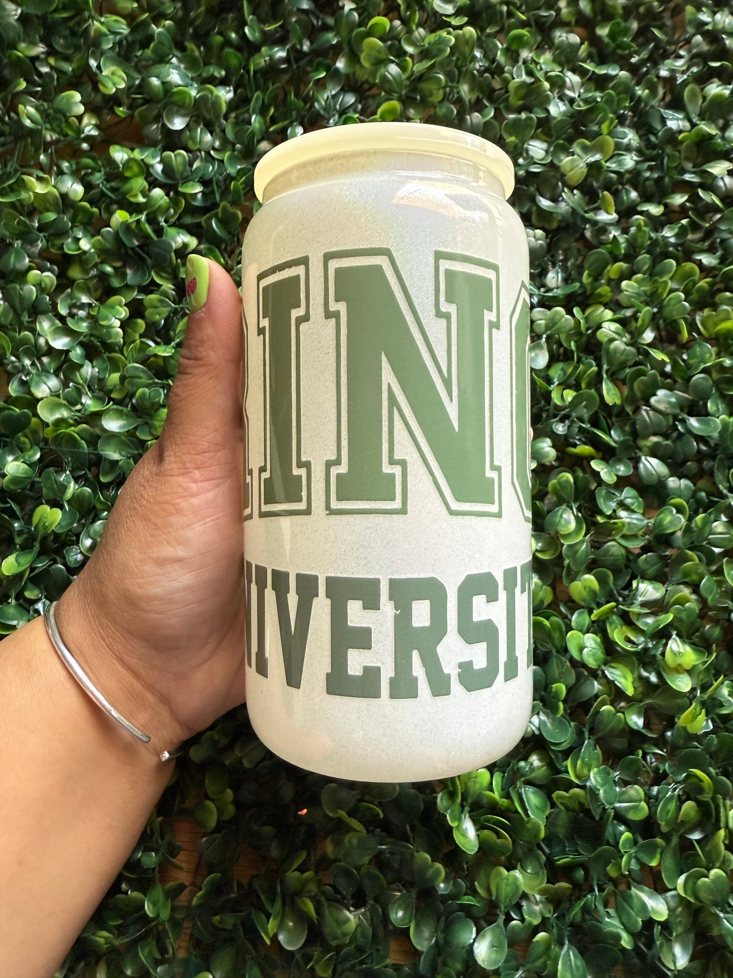 DISCOUNTED Glass Can - G University