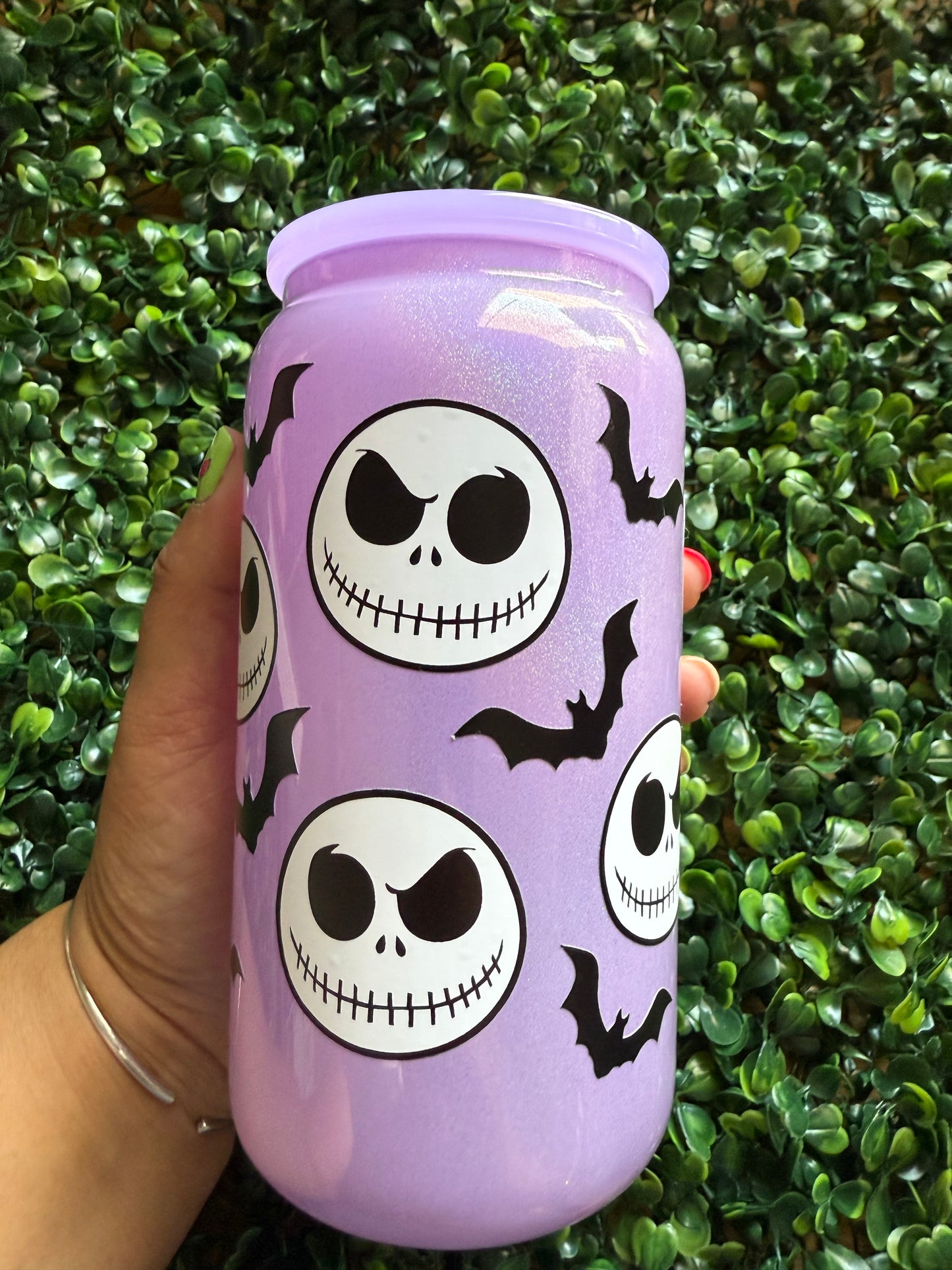 DISCOUNTED Glass Can - Purple Jack