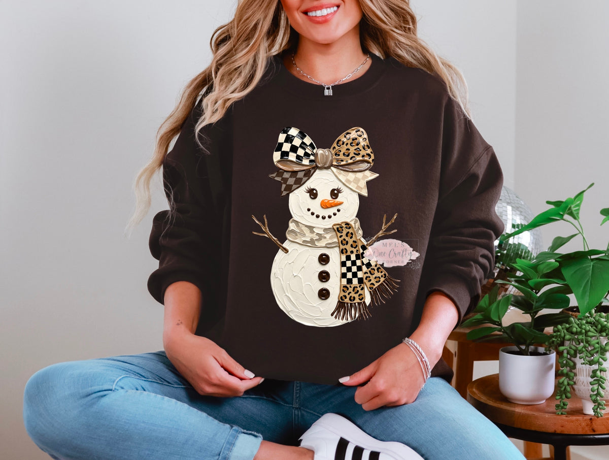 Painted Snowman Crewneck Sweatshirt