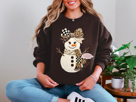 Painted Snowman Crewneck Sweatshirt