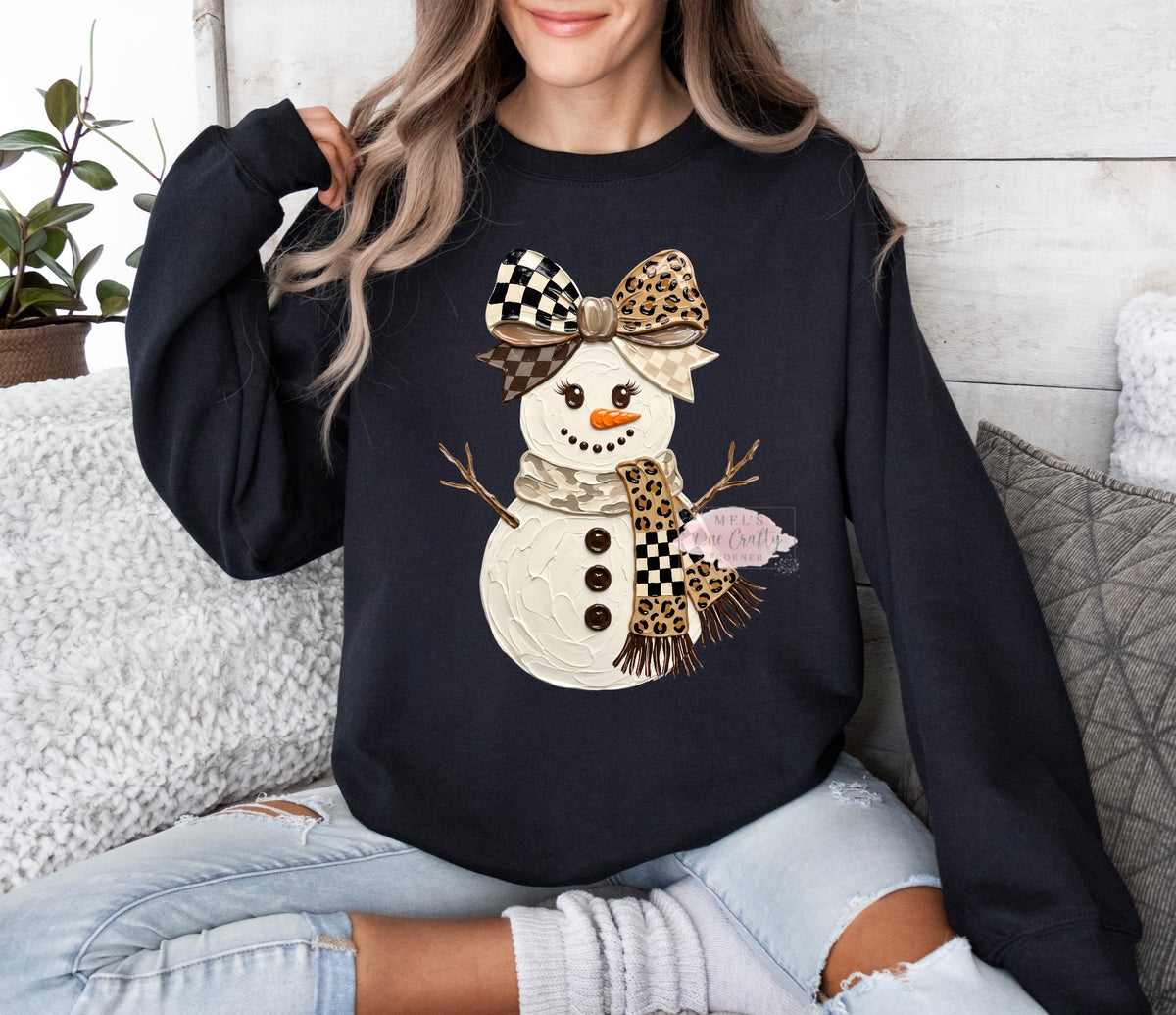 Painted Snowman Crewneck Sweatshirt