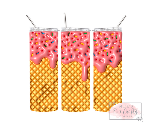 Sublimation Print Tumbler Wrap - Strawberry Cone