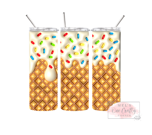 Sublimation Print Tumbler Wrap - Vanilla Cone