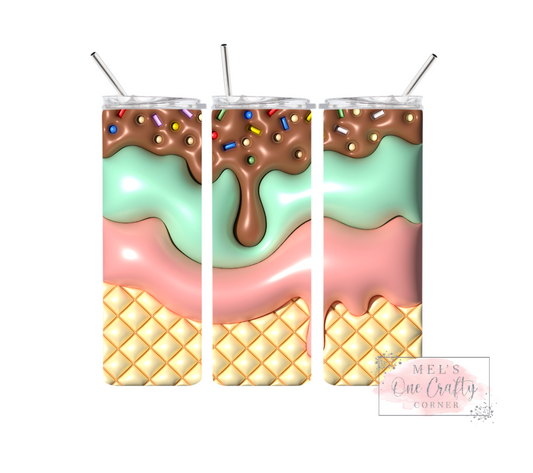 Sublimation Print Tumbler Wrap - Neapolitan Ice Cream