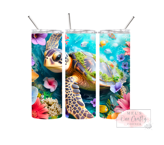 Sublimation Print Tumbler Wrap - Sea Turtle