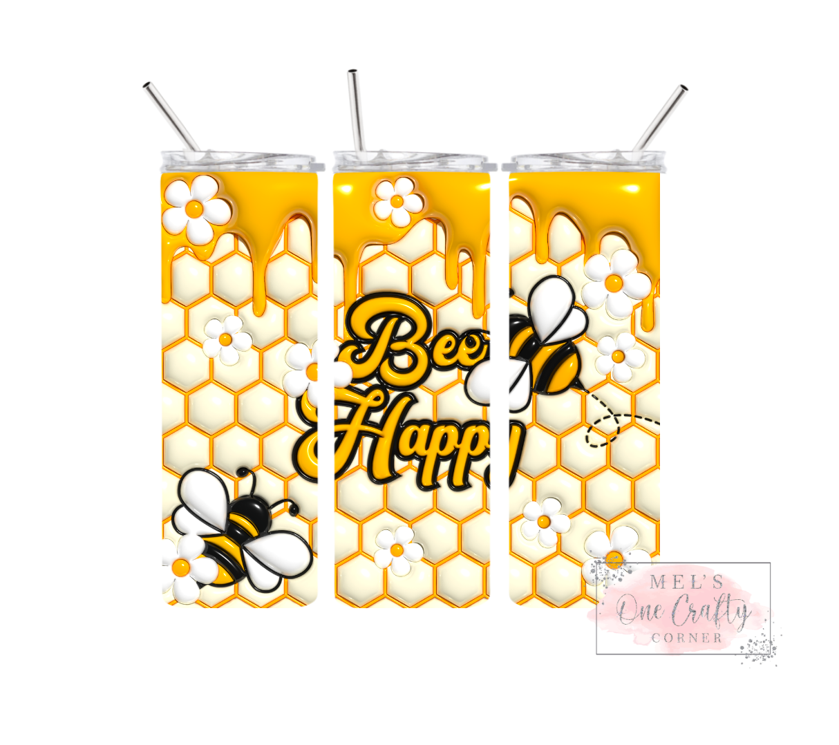 Sublimation Print Tumbler Wrap - Bee Happy