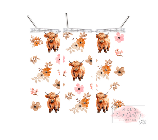 Sublimation Print Tumbler Wrap - Highland Cow