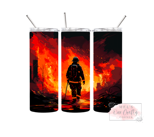 Sublimation Print Tumbler - Fire