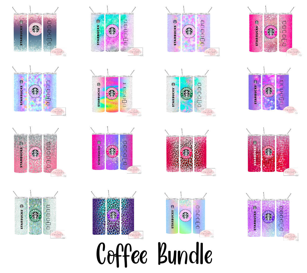 Sublimation Print Tumbler Wrap -  Coffee Bundle (16 prints)