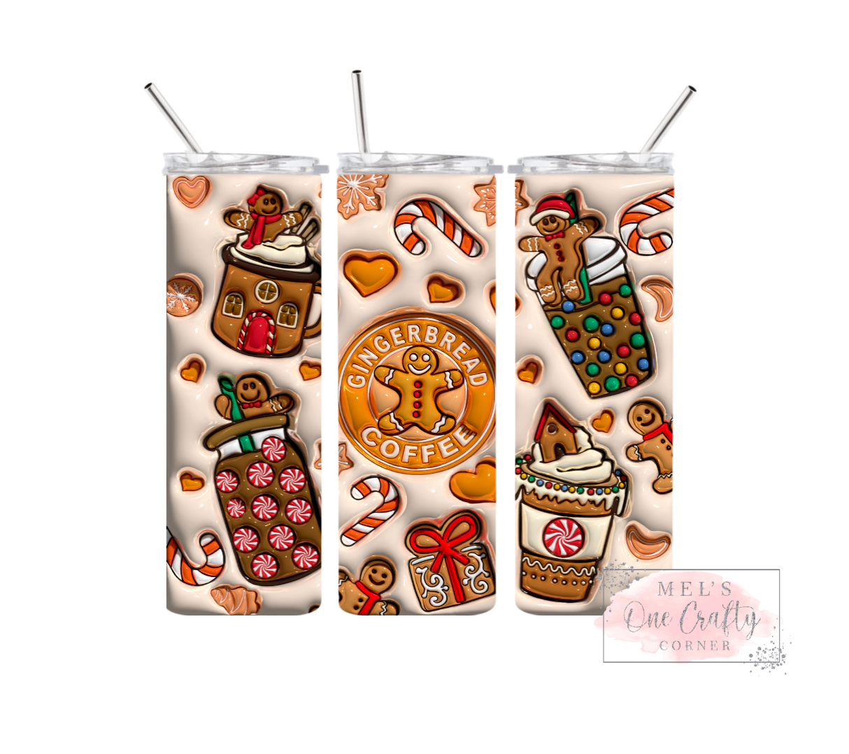 Sublimation Print Tumbler - Gingerbread Coffee