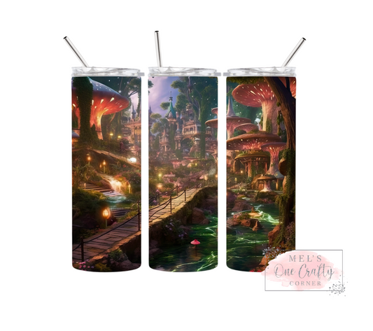 Sublimation Print Tumbler - Fairy Village