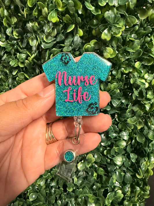 Nurse Life Scrub Badge Reel