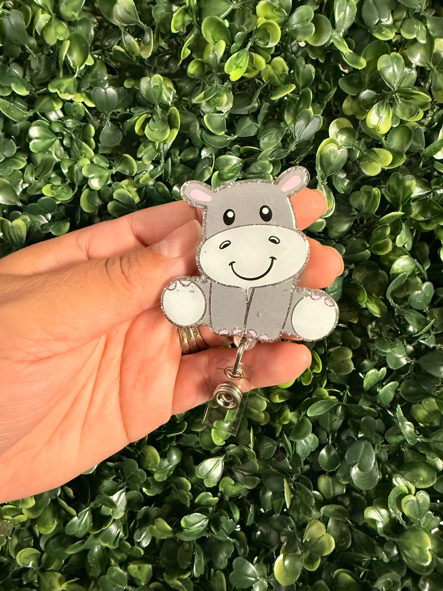 Baby Hippo Badge Reel