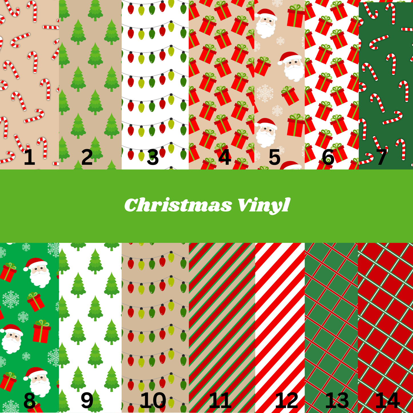 12x12 Vinyl Sheet - Christmas (14 designs)