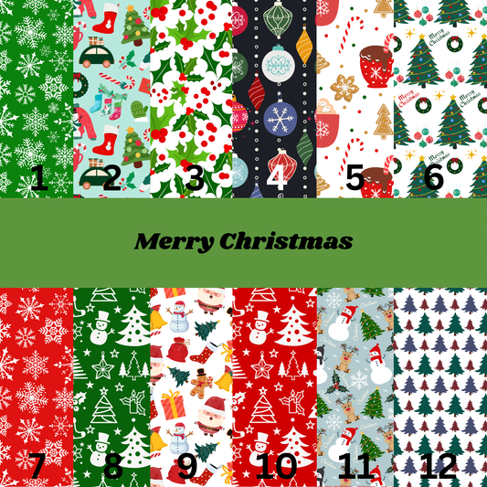 12x12 Vinyl Sheet - Merry Christmas (12 designs)