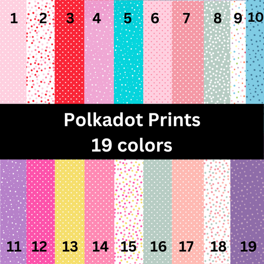 12x12 Vinyl Sheet - Polkadots Print (19 colors)