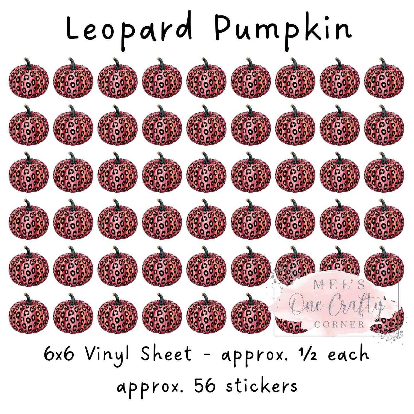 6x6 Vinyl Sheet - Leopard Pumpkin (individual stickers)