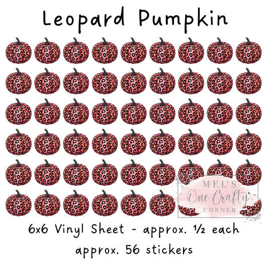 6x6 Vinyl Sheet - Leopard Pumpkin (individual stickers)