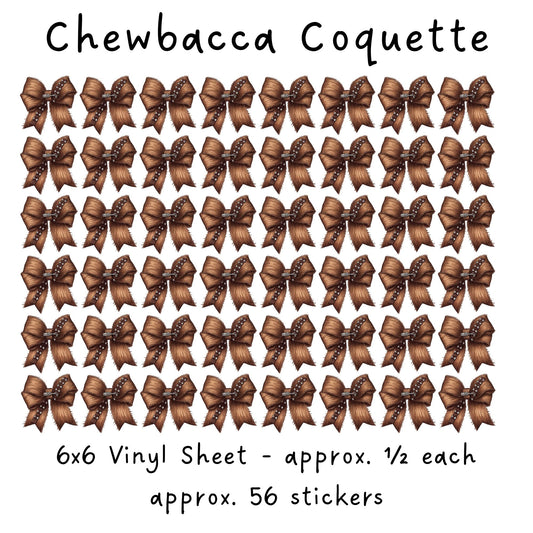 6x6 Vinyl Sheet - Chewbacca Coquette (individual stickers)