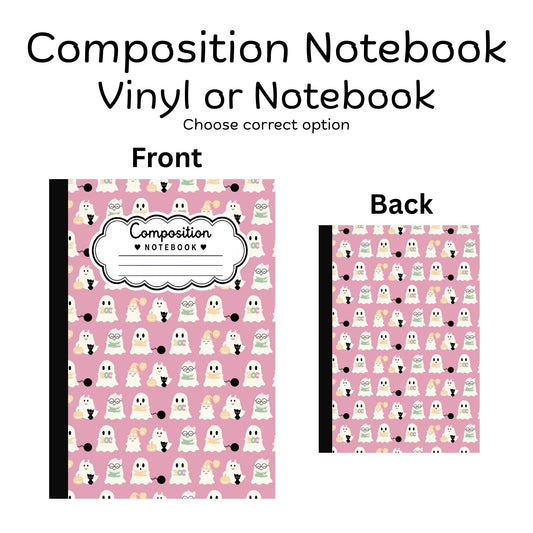 COMPOSITION VINYL OR NOTEBOOK - PREPPY BOO GHOST