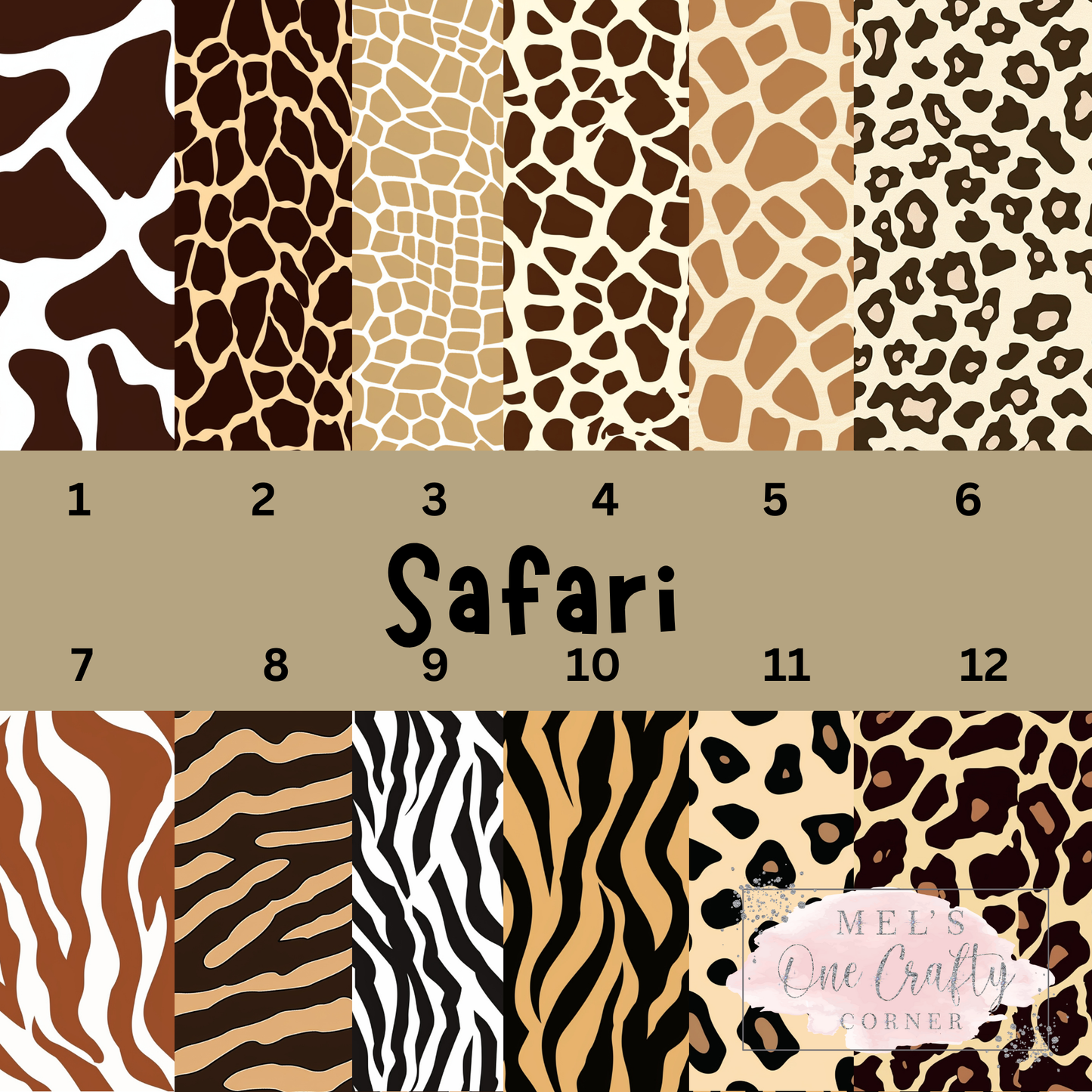 12x12 Vinyl Sheet - Safari (12 designs)
