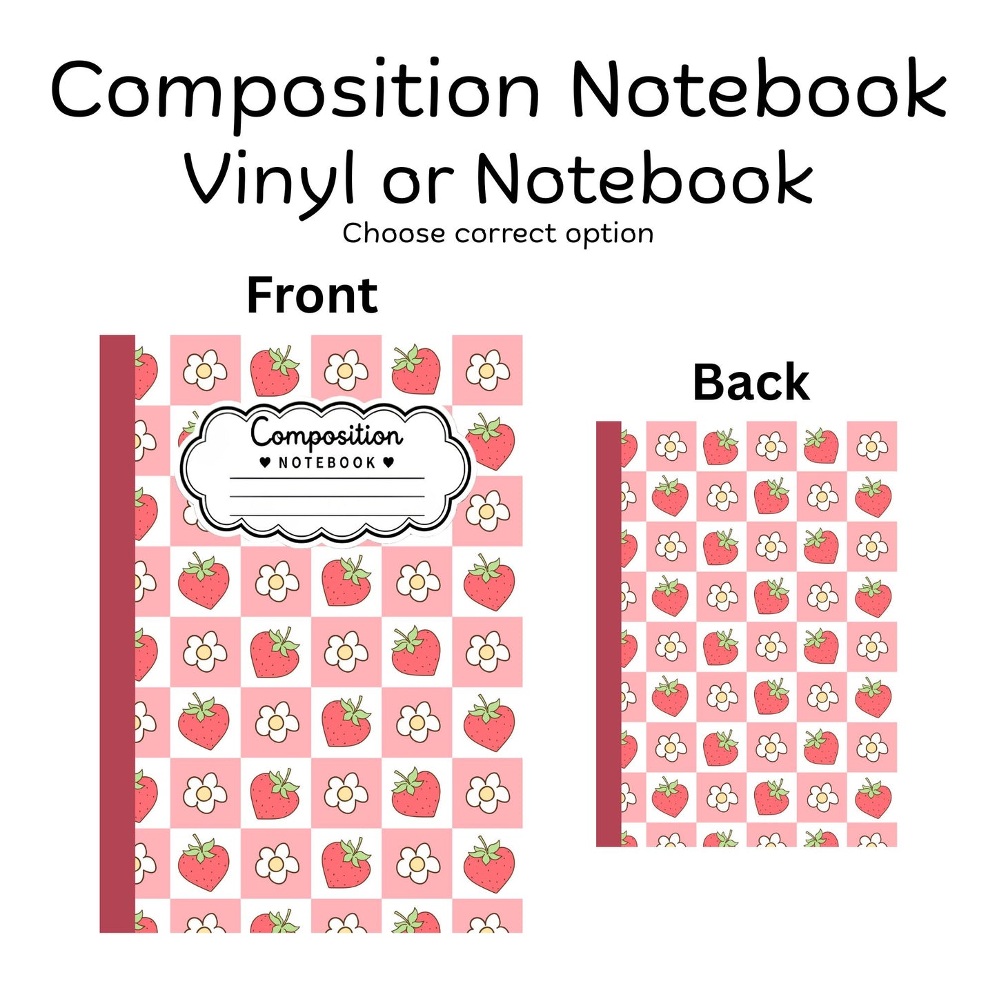 COMPOSITION VINYL OR NOTEBOOK - STRAWBERRY DAISIES