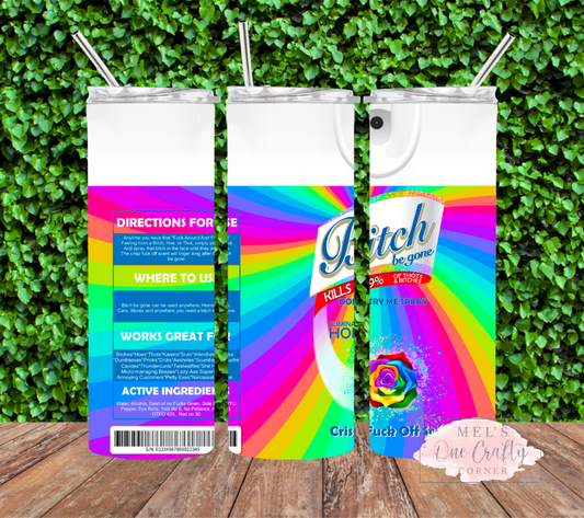 Sublimation Print Tumbler Wrap - Bitch Spray RAINBOW