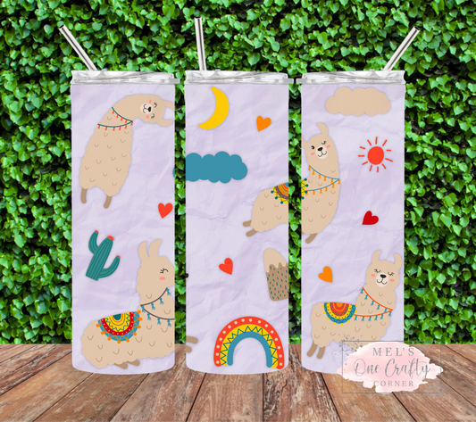 Sublimation Print Tumbler Wrap - Llama