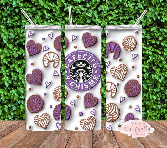 Puff Purple Cafecito y Chisme Tumbler