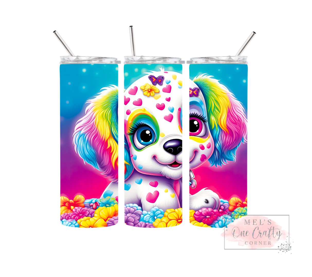 Sublimation Print Tumbler Wrap - Colorful Puppy