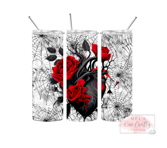 Sublimation Print Tumbler Wrap - Black Heart