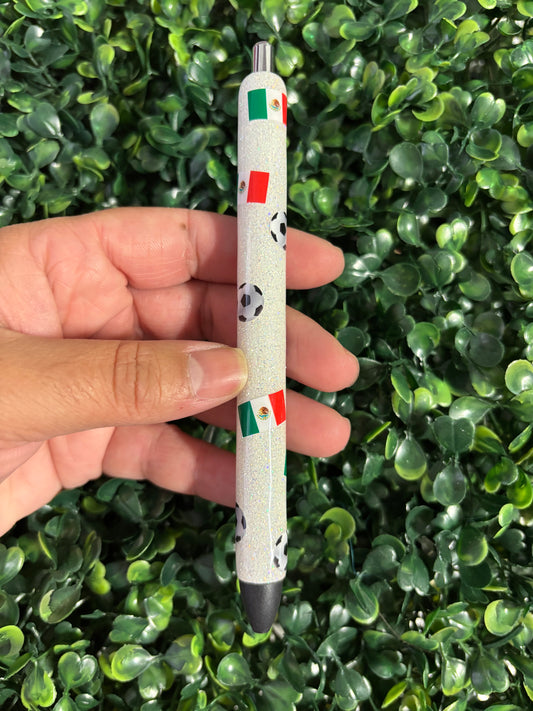 Soccer Flag Glitter Pen