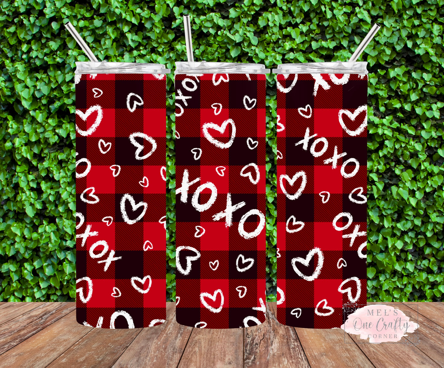 Sublimation Print Tumbler Wrap - XOXO Plaid