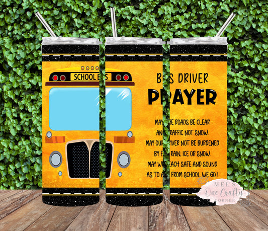 Sublimation Print Tumbler Wrap - Prayer for Bus Driver