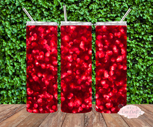 Sublimation Print Tumbler Wrap - Red Hearts