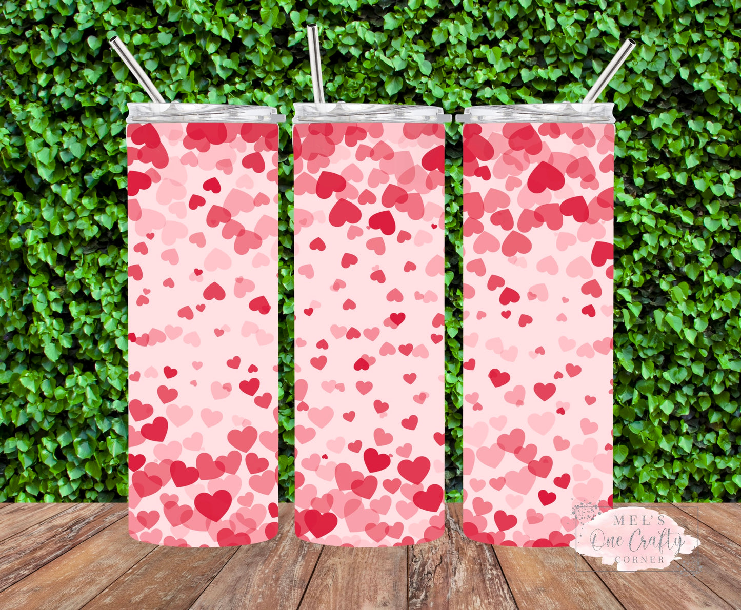 Sublimation Print Tumbler Wrap - Pinky Hearts