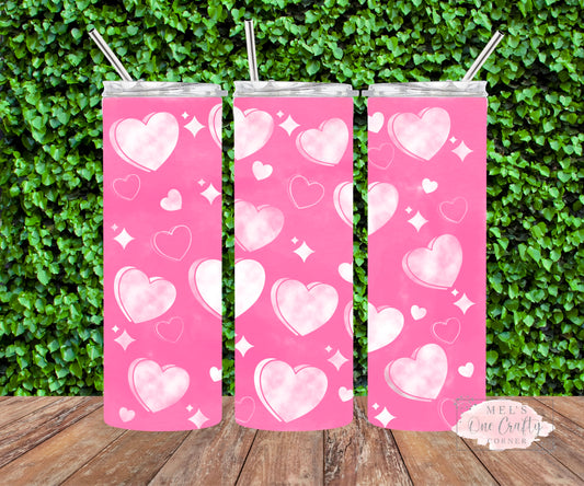 Sublimation Print Tumbler Wrap - Pinky Hearts