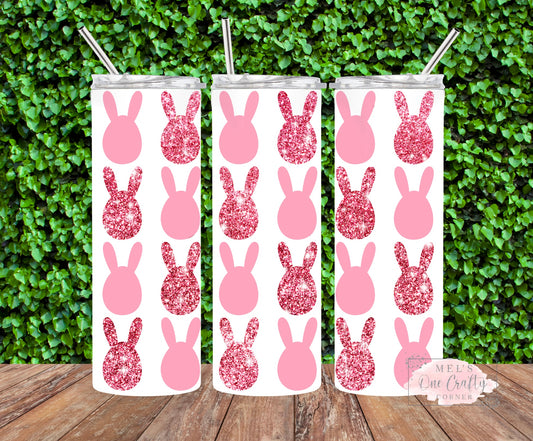 Sublimation Print Tumbler Wrap - Rose Gold Bunny