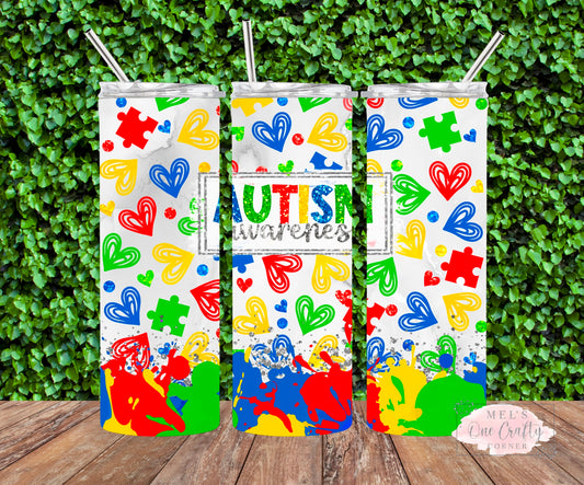 Sublimation Print Tumbler Wrap - Autism Awareness