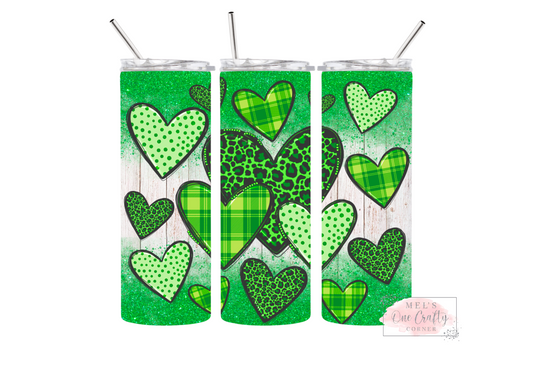 Sublimation Print Tumbler Wrap - St. Patty’s Hearts