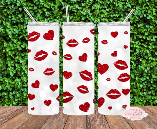 Sublimation Print Tumbler Wrap - Red Lips