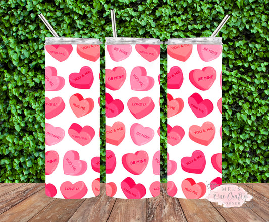 Sublimation Print Tumbler Wrap - Candy Hearts